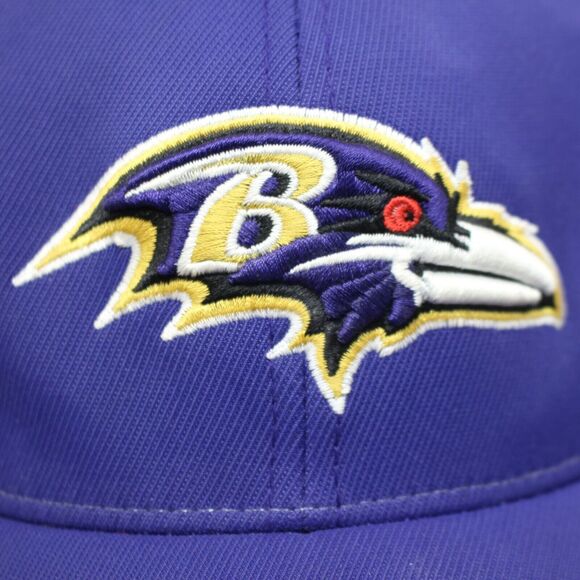 Reebok Baltimore Ravens Flexfit Cap NFL Onfield Equipment L/XL Purple & Yellow - Picture 9 of 10